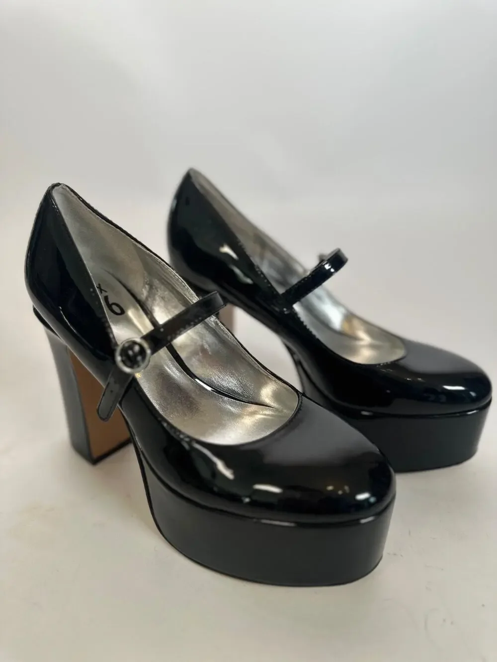 Mix No. 6 Black Patent Mary Jane Platform Heels Size 6 Chunky Block Heel Pumps